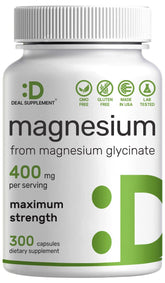 Magnesium Glycinate 400mg bottle front view