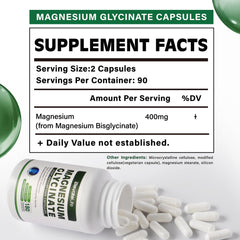 Close-up of Magnesium Glycinate 400 mg capsules