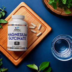 Magnesium glycinate 400mg vegan and non-GMO 180 capsules graphic