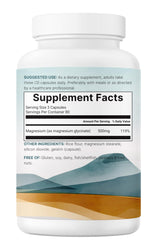 Bottle shown with a glass of water to illustrate daily use