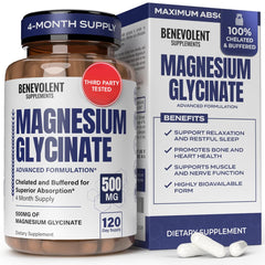 Bottle of Magnesium Glycinate 500mg capsules