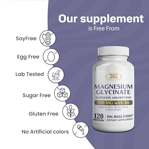 Close-up of magnesium glycinate 500mg tablet