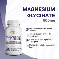 Supplement facts showing 500mg magnesium per tablet
