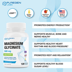 Gluten-free and dairy-free Magnesium Glycinate capsules