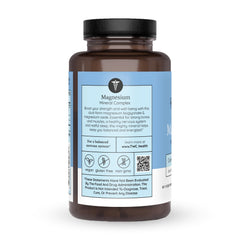 Close-up of magnesium capsules in bottle