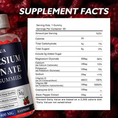 Gummies with magnesium glycinate, vitamins D and B6, CoQ10 and black pepper extract