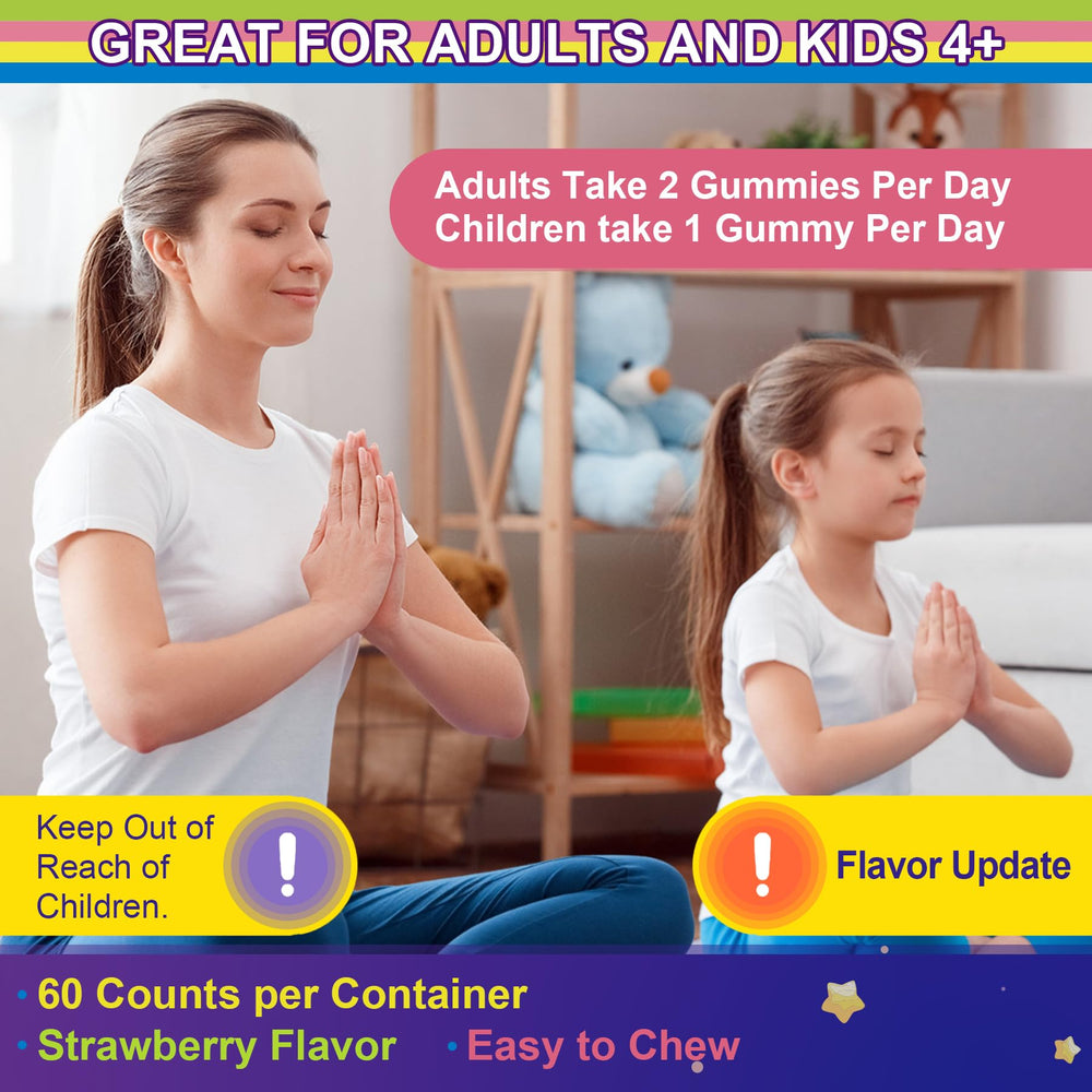 Kids 4+ friendly magnesium gummies with 400/200 mg per serving