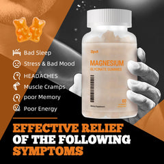 Close-up of orange magnesium glycinate gummy