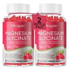 Bottle of Magnesium Glycinate Gummies Raspberry flavor 180 count