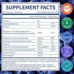Close-up of blueberry-flavored gummy showing soft chew texture