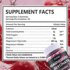 Sugar-free magnesium glycinate gummies on white background