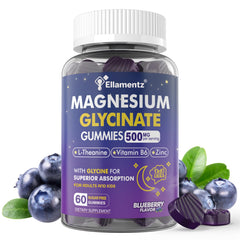 Label on magnesium glycinate gummies bottle for adults and kids 6+