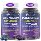 Magnesium Glycinate Gummies 500mg/250mg for adults, kids and teens — 2-pack