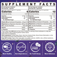 Blueberry-flavored, sugar-free magnesium glycinate gummies