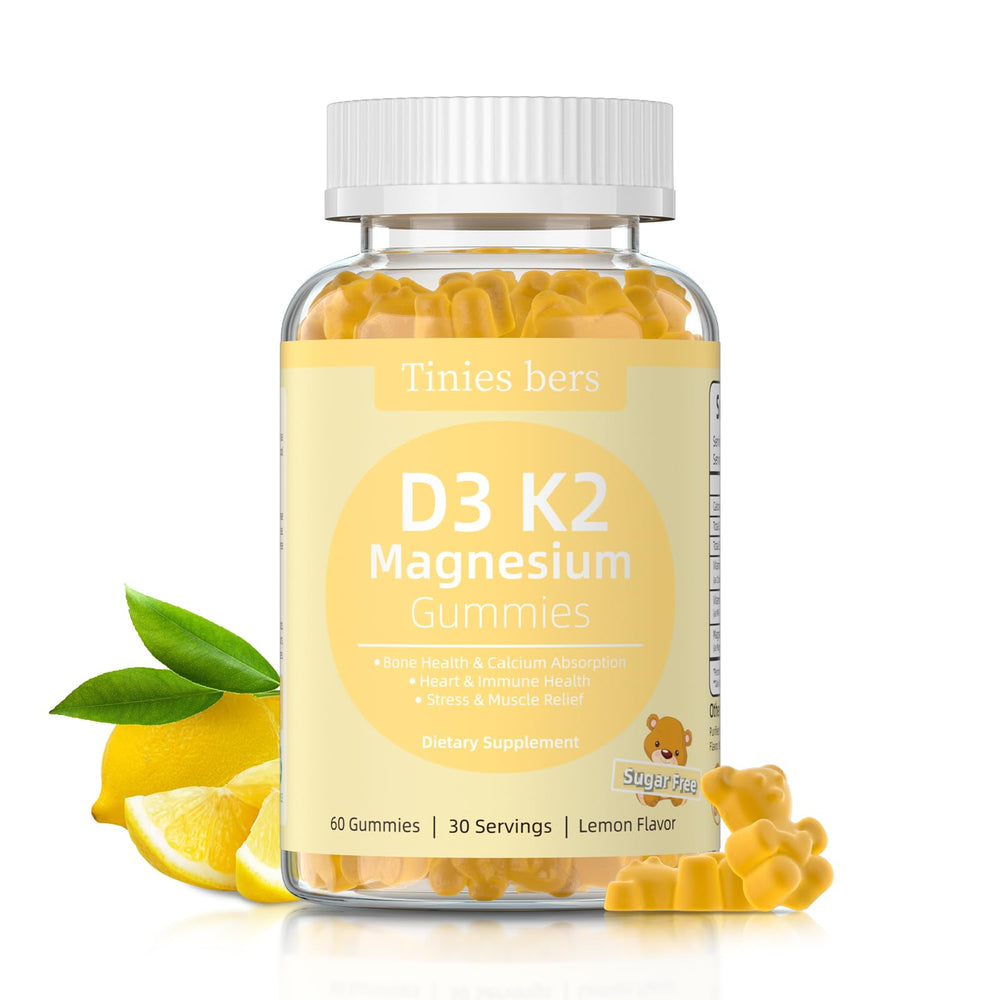 Lemon-flavored magnesium glycinate 500mg gummies – 60 count