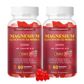 Front view of Magnesium Glycinate Gummies Raspberry 60-count, 2-pack