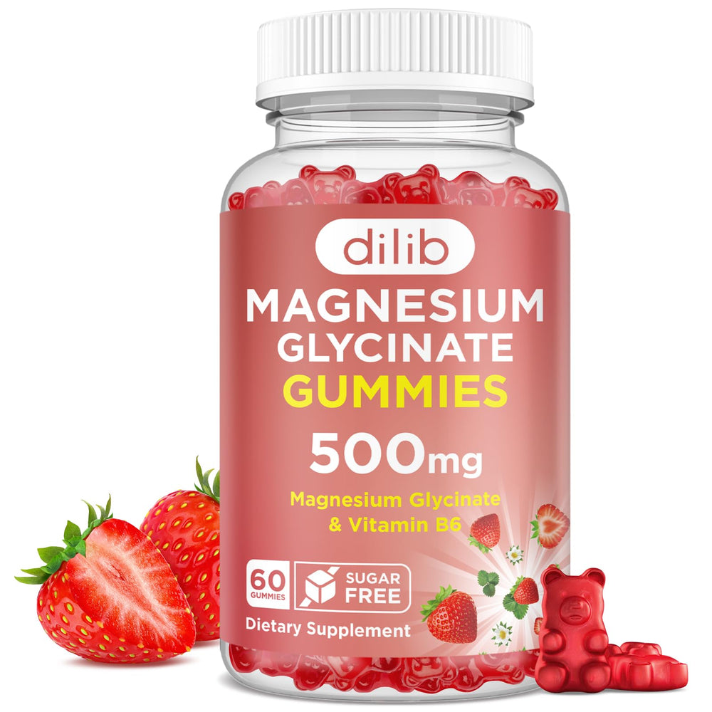 Magnesium Glycinate Gummies 500mg bottle – Strawberry flavor