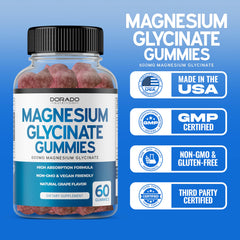 Side view of 60 gummies in bottle