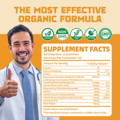 Nutrition facts panel for Magnesium Glycinate Gummies 60