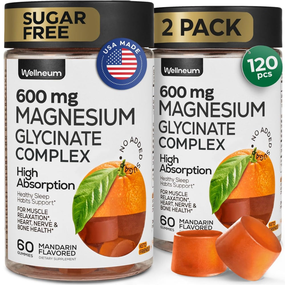 Front view of Magnesium Glycinate Gummies 600mg 2 Pack