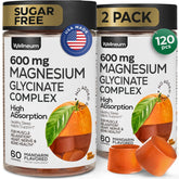 Front view of Magnesium Glycinate Gummies 600mg 2 Pack