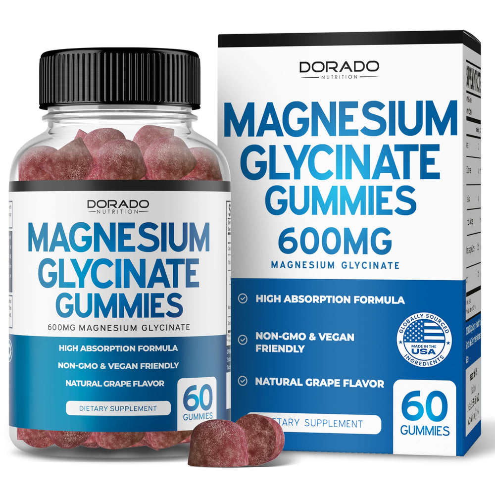 Bottle of Magnesium Glycinate Gummies with 60-count package