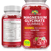 Front view of Magnesium Glycinate Gummies bottle labeled 600mg