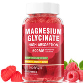 Magnesium Glycinate Gummies Raspberry 600mg bottle – front view