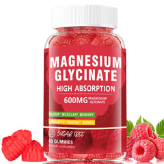 Magnesium Glycinate Gummies Raspberry 600mg bottle – front view