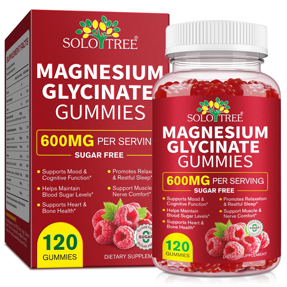 Bottle of Magnesium Glycinate Gummies 600mg serving