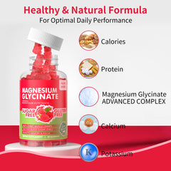 Front pack shot of Raspberry Magnesium Glycinate Gummies 90-count