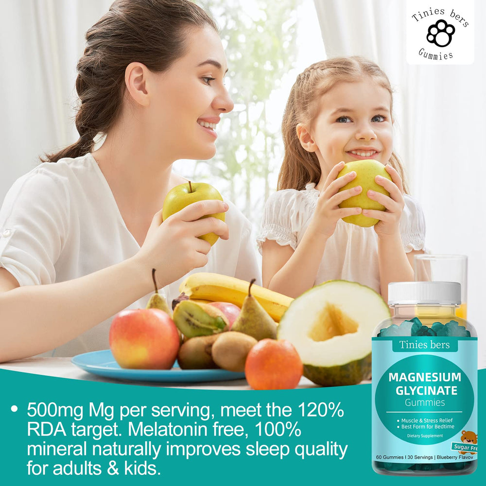 Blueberry-flavored chewable magnesium glycinate gummies