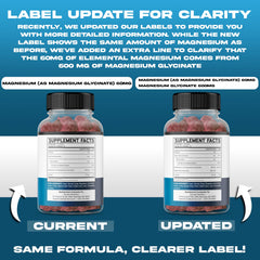 Close-up of magnesium glycinate gummies bottle