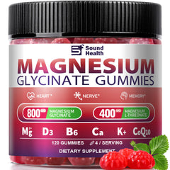 Front view of bottle of 1400mg Magnesium Glycinate Gummies