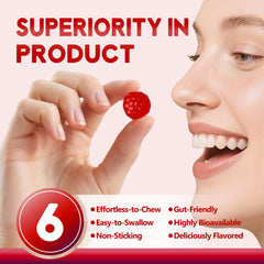 Close-up of mixed berry magnesium glycinate gummies