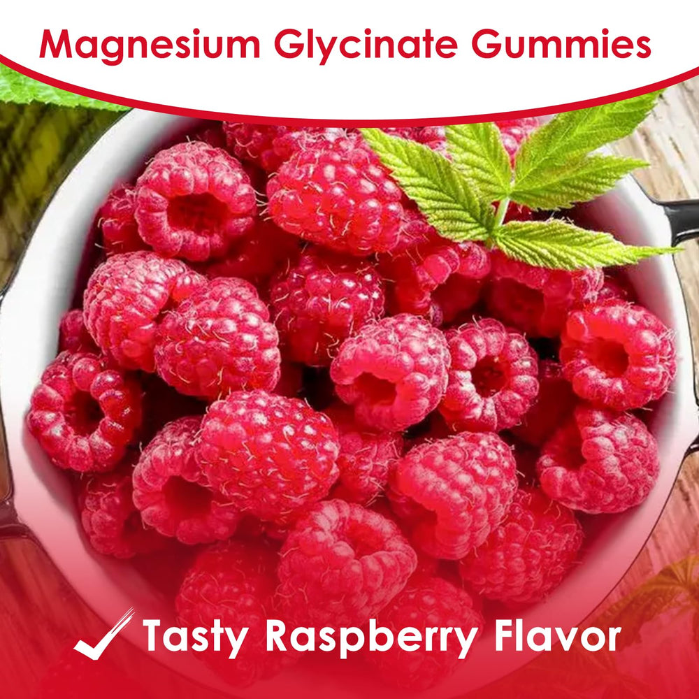 Supplement information card highlighting 500mg magnesium glycinate