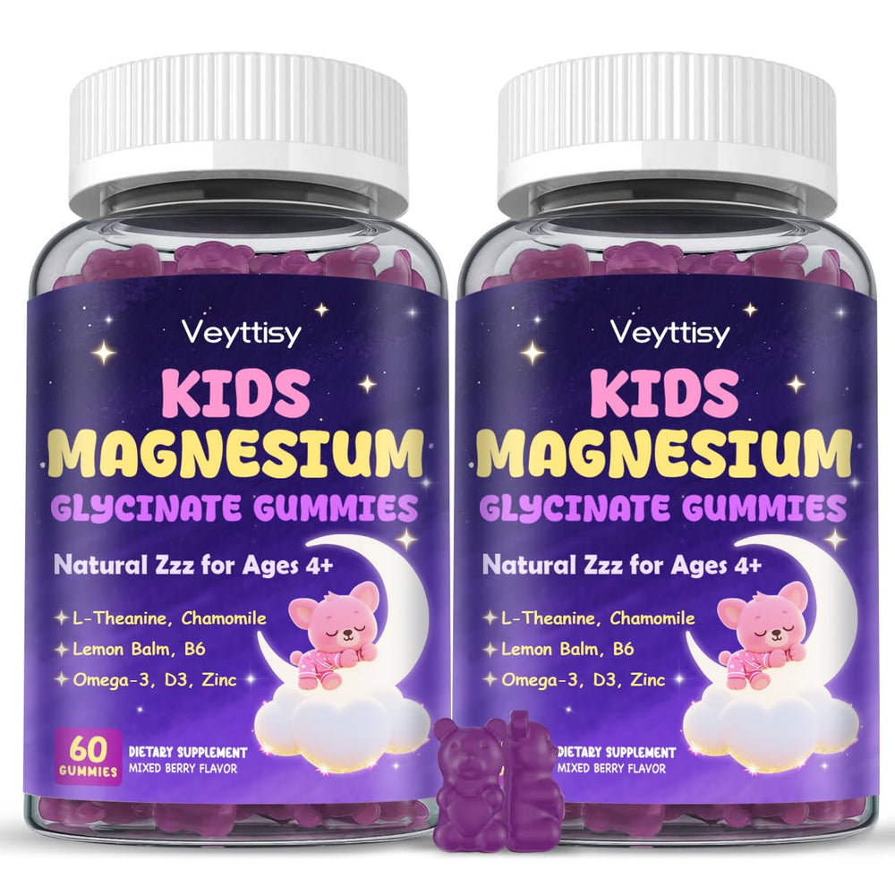 Magnesium Glycinate Gummies for Kids 4+ packaging on white background