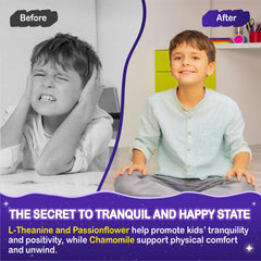 Close-up of ingredient list and gummy formulation