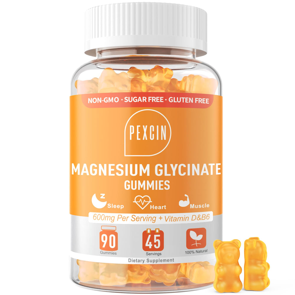 Bottle of Magnesium Glycinate Gummies orange flavor 90 count