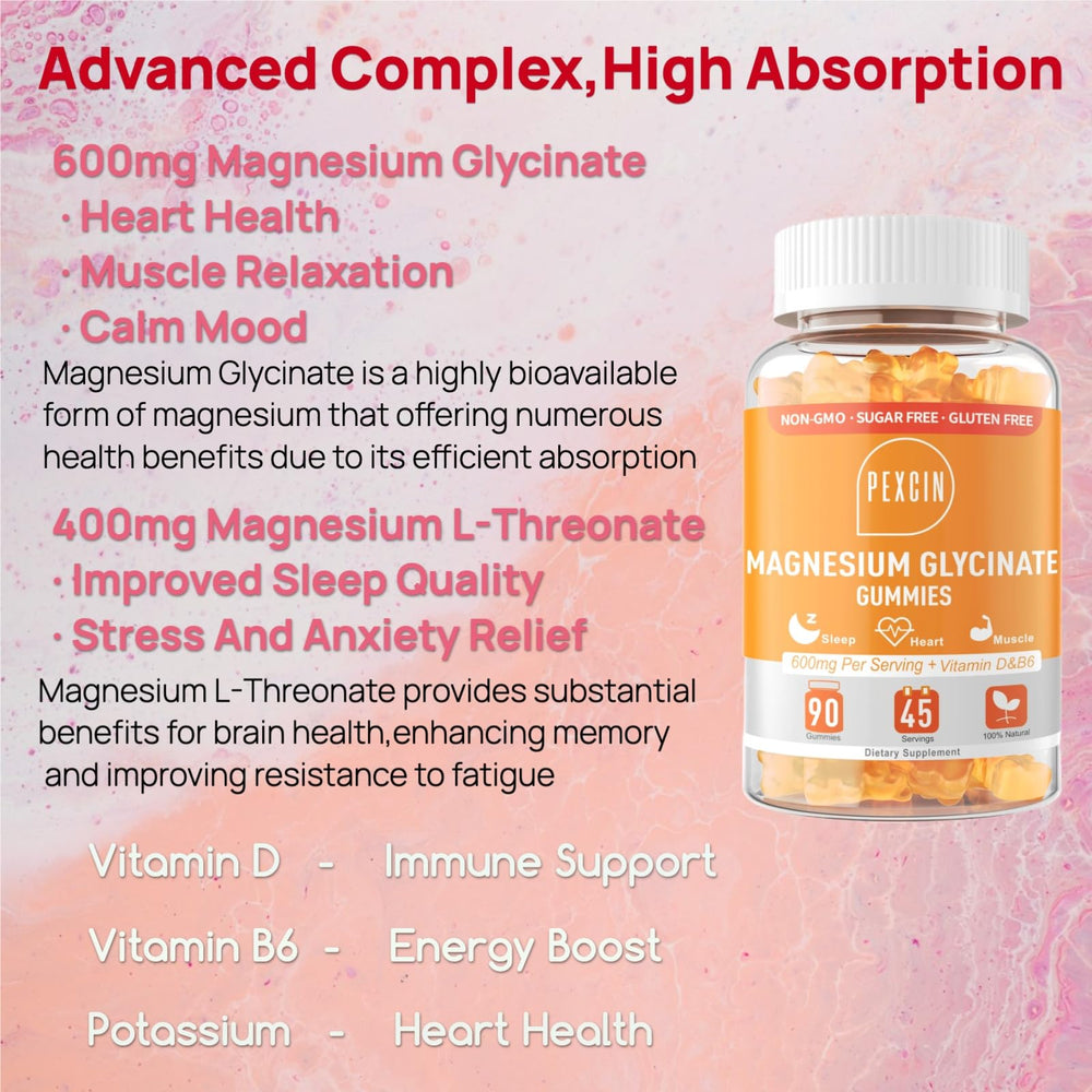 Close-up of orange flavored magnesium glycinate gummies