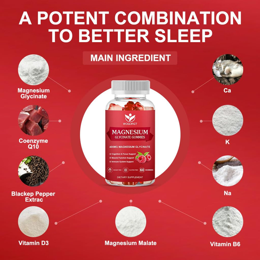 Close-up of raspberry magnesium glycinate gummies