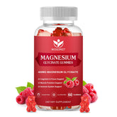 Raspberry-flavored sugar-free magnesium glycinate gummies bottle front