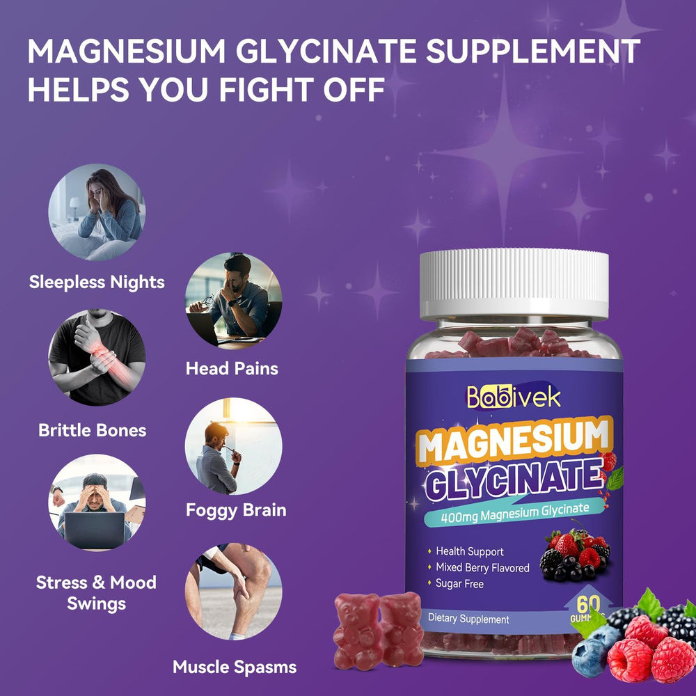 Vitamin D and B6 enriched magnesium glycinate gummies