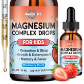 Kids magnesium glycinate liquid drops bottle in strawberry flavor