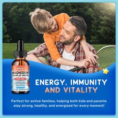 Kid-friendly magnesium glycinate liquid supporting growth, bones and immunity