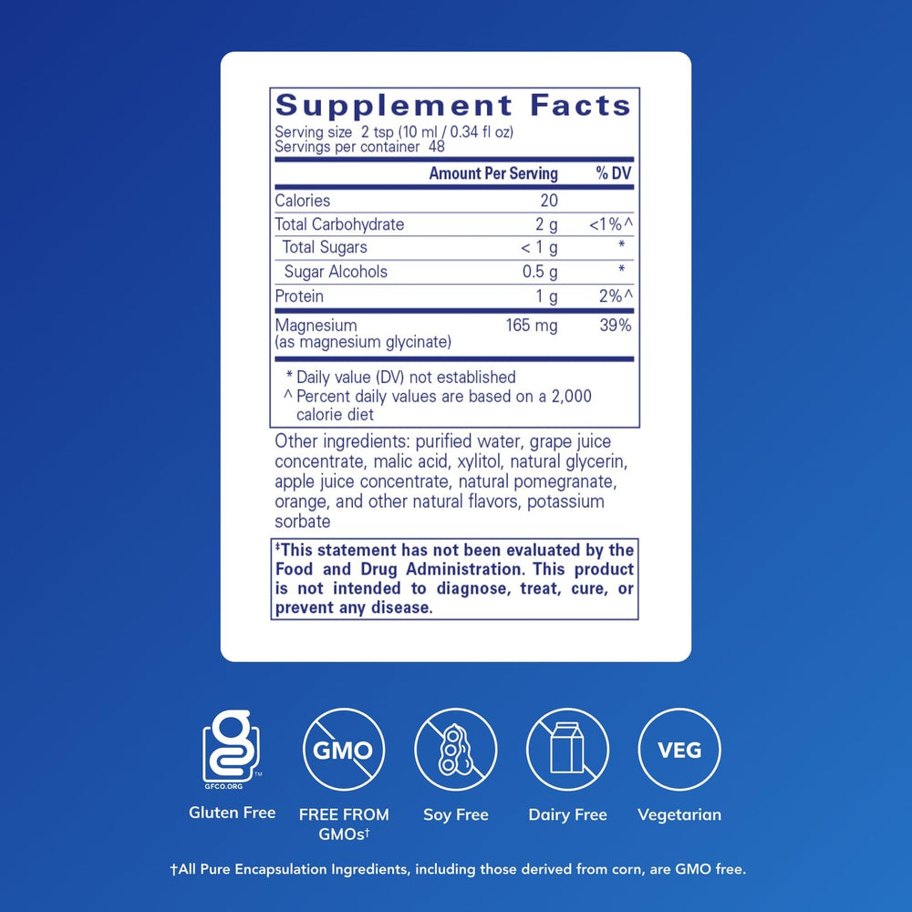 Serving provides 165 mg magnesium glycinate per serving