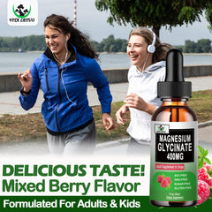 Close-up of dropper delivering Magnesium Glycinate Liquid Drops