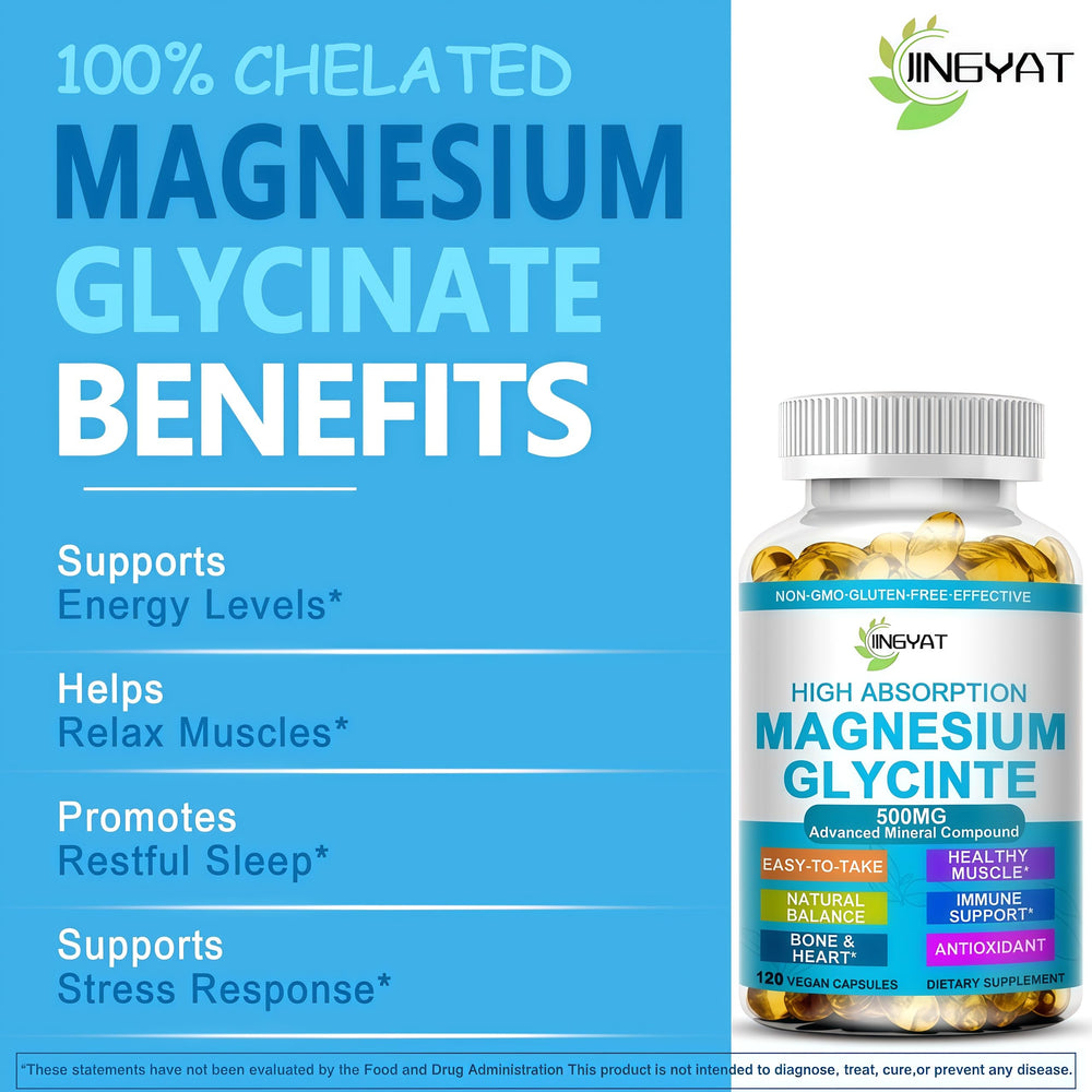 Supplement facts panel for Magnesium Glycinate 500 mg