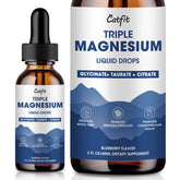 Blueberry-flavored magnesium glycinate taurate citrate liquid drops bottle