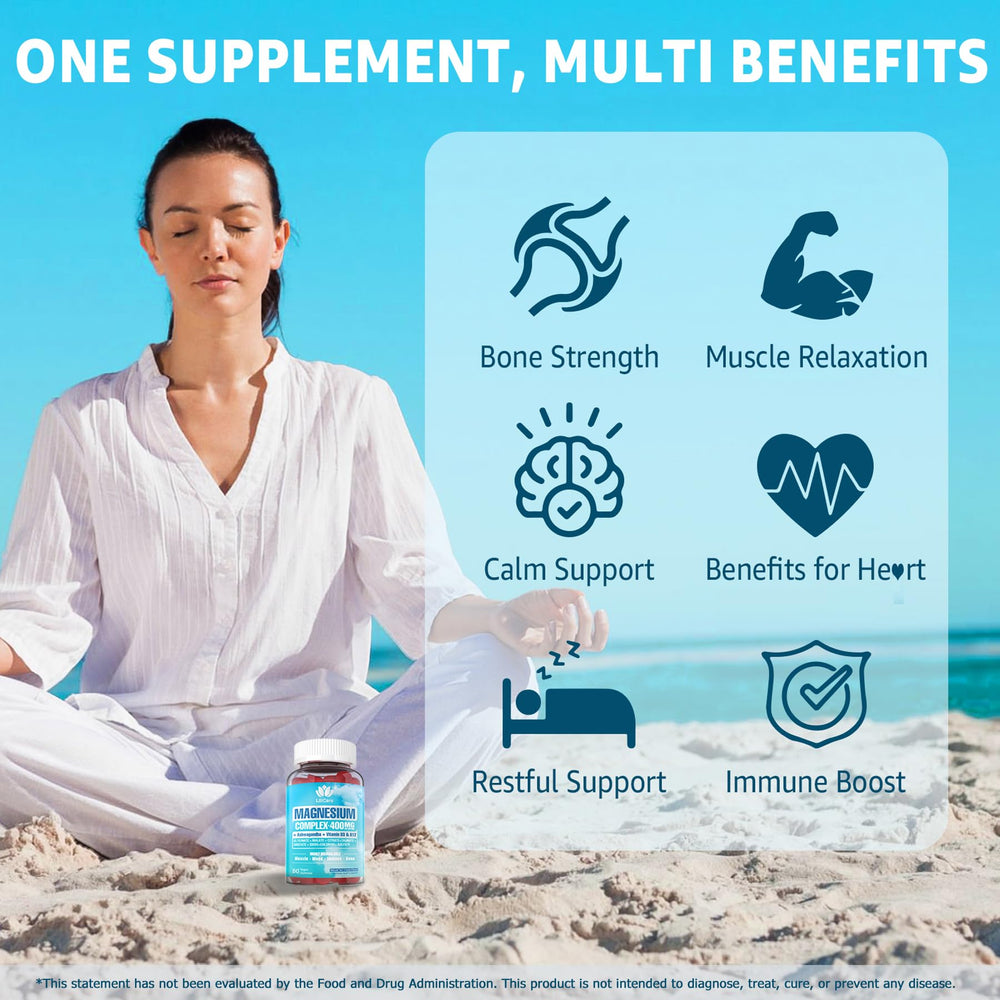 Close-up of gummies illustrating the 8-form magnesium blend